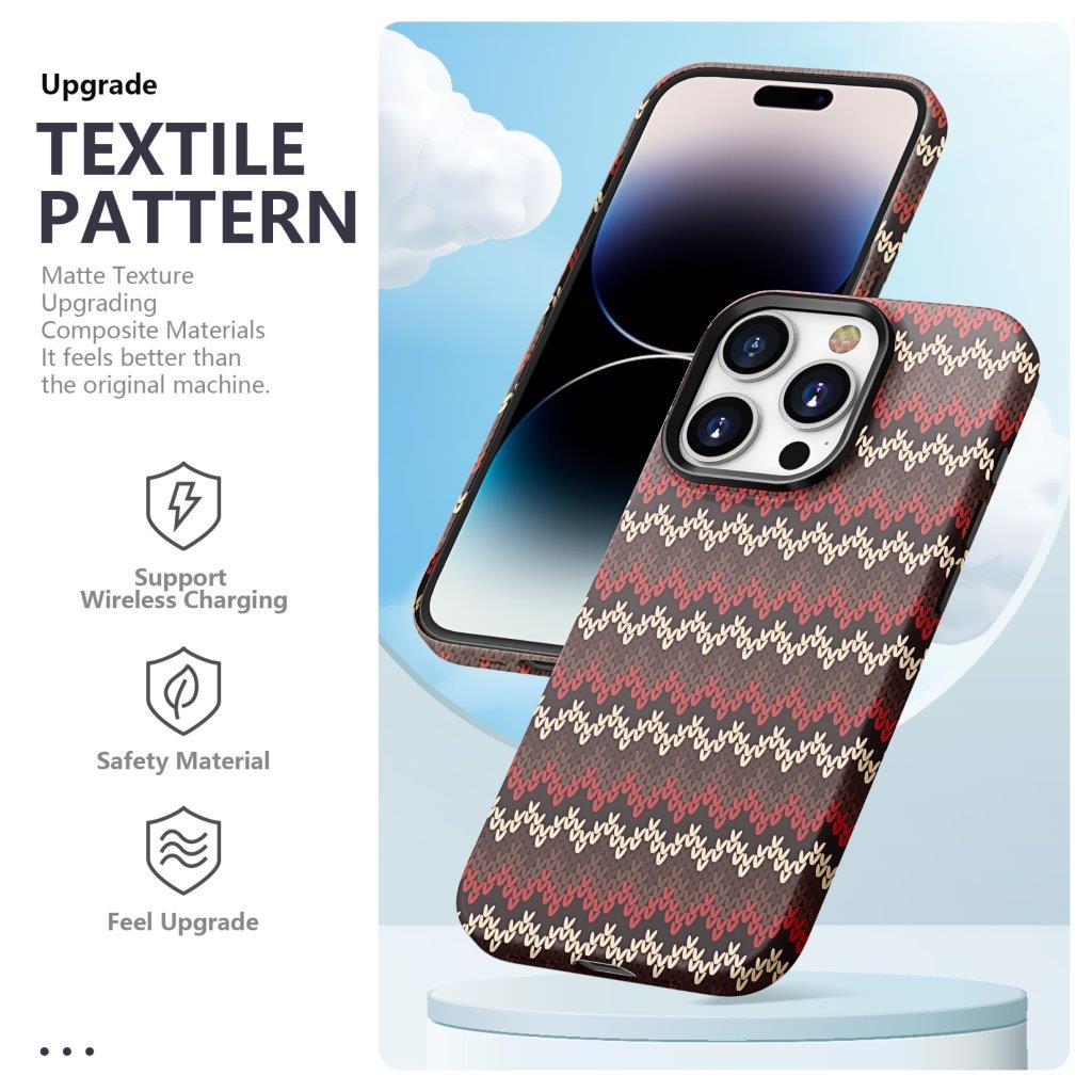 Ohut takakuori iPhone 15 Pro Max Tekstiilikuviointi - punainen