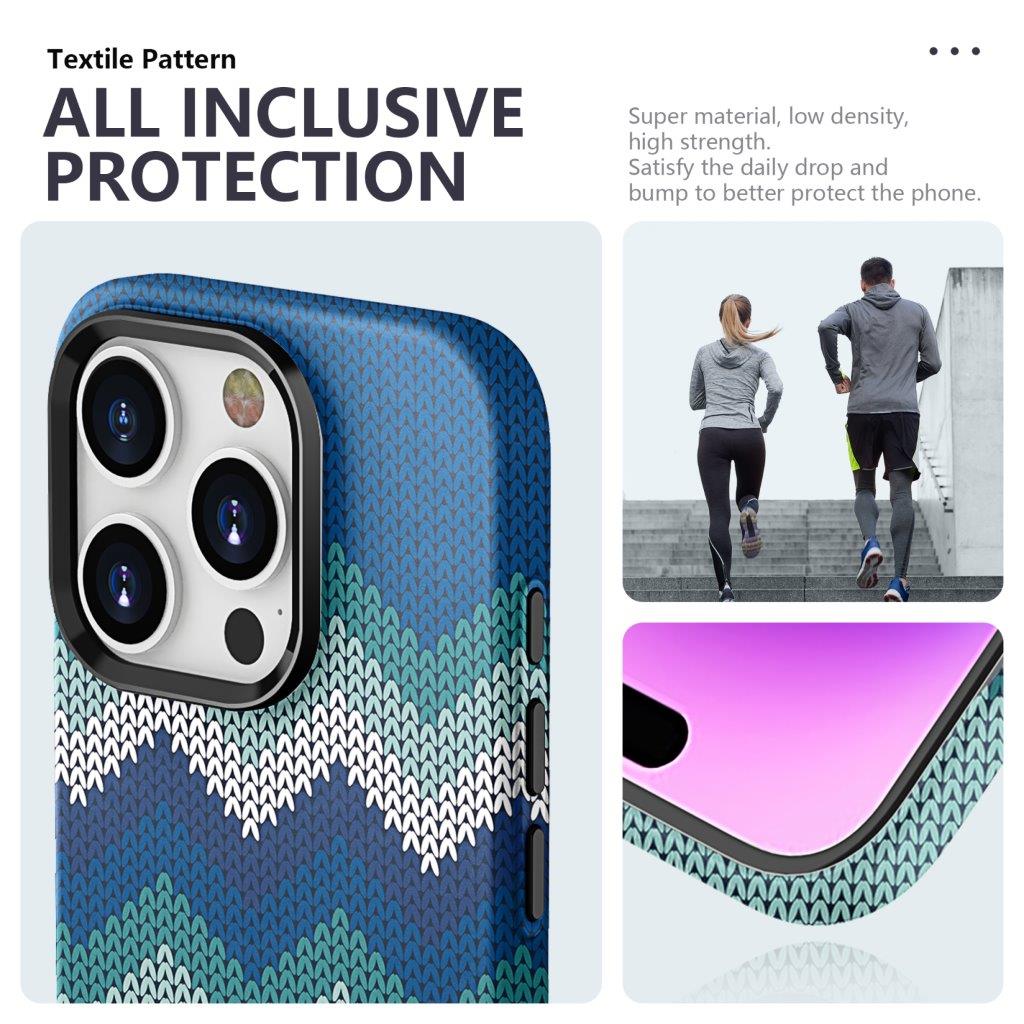 Ohut takakuori iPhone 15 Pro Max Tekstiilikuviointi - sininen
