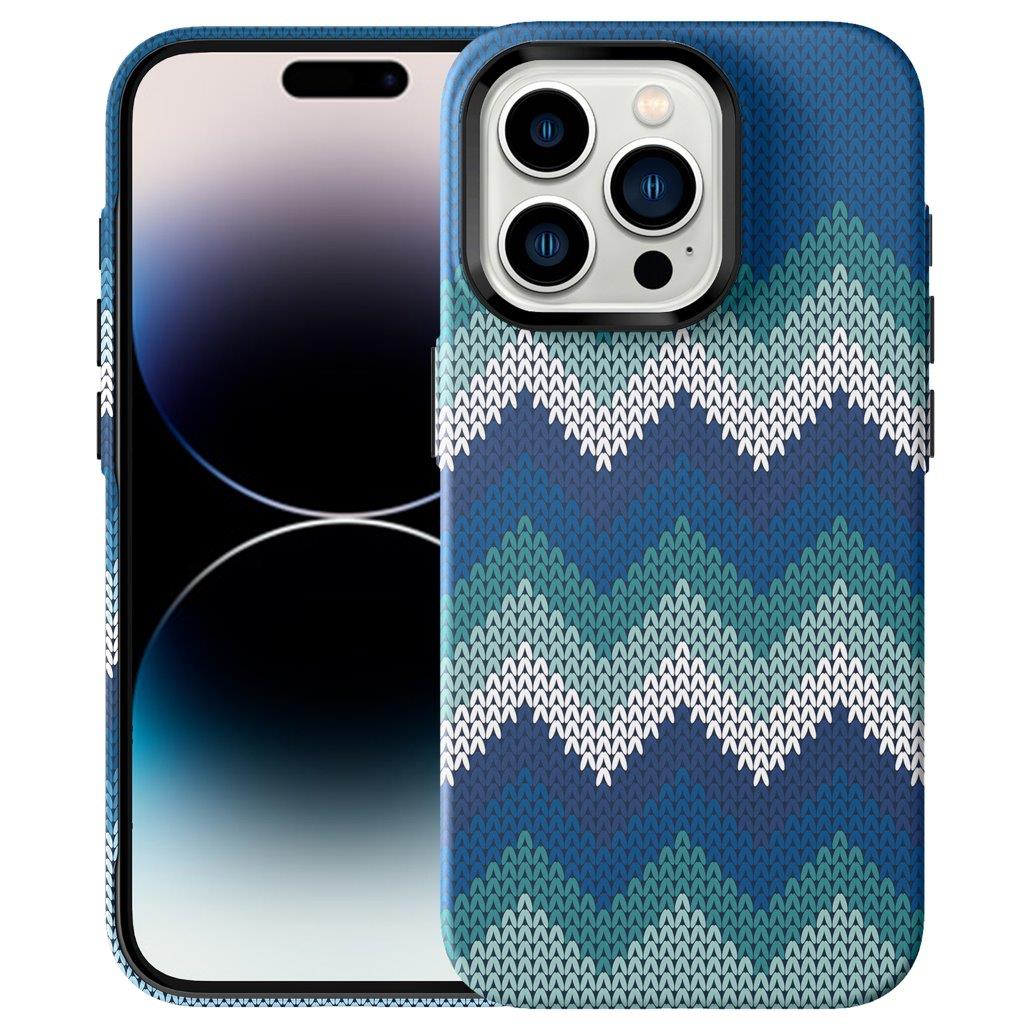 Ohut takakuori iPhone 15 Pro Max Tekstiilikuviointi - sininen
