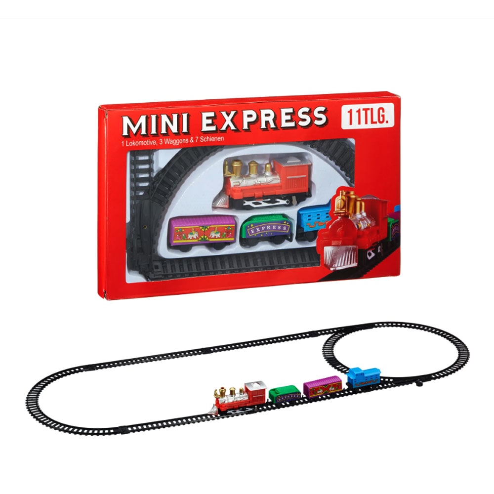 Mini Express Junarata veturilla ja vaunuilla
