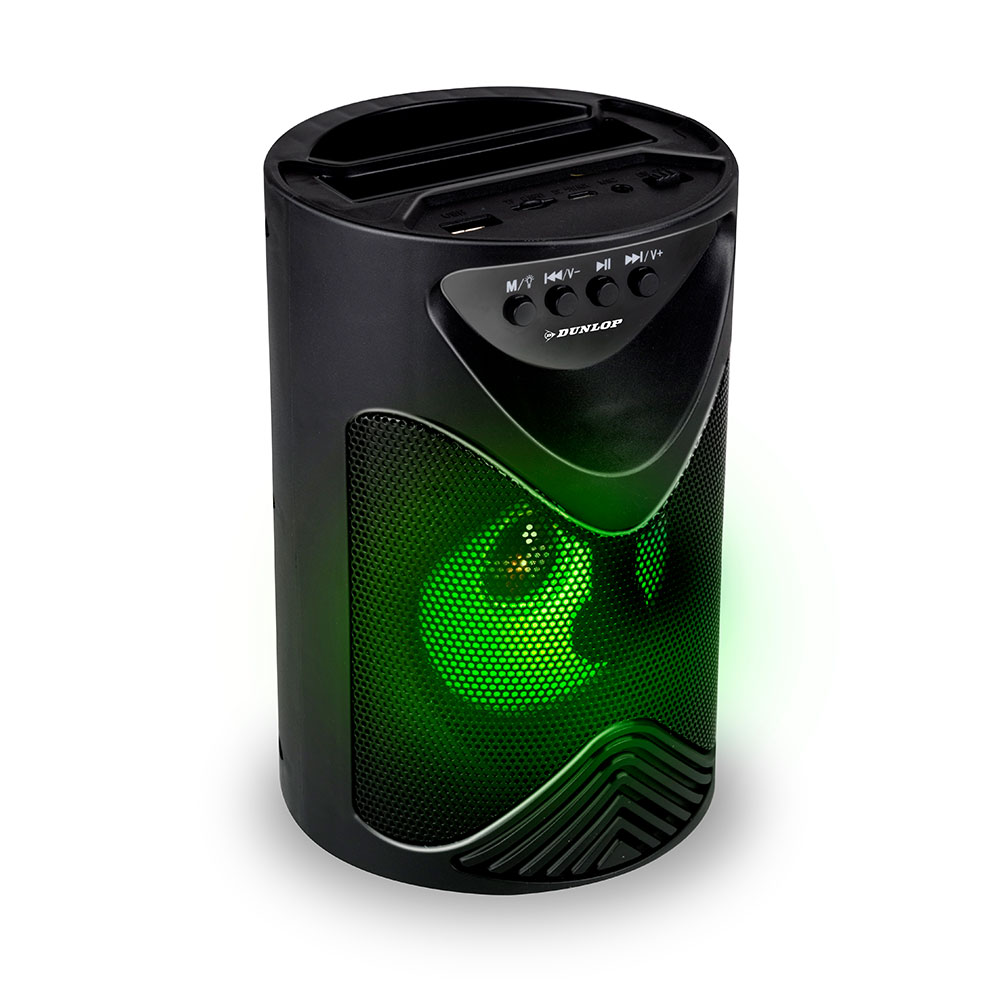 Dunlop Bluetooth-kaiutin, FM-radio ja matkapuhelinjalusta