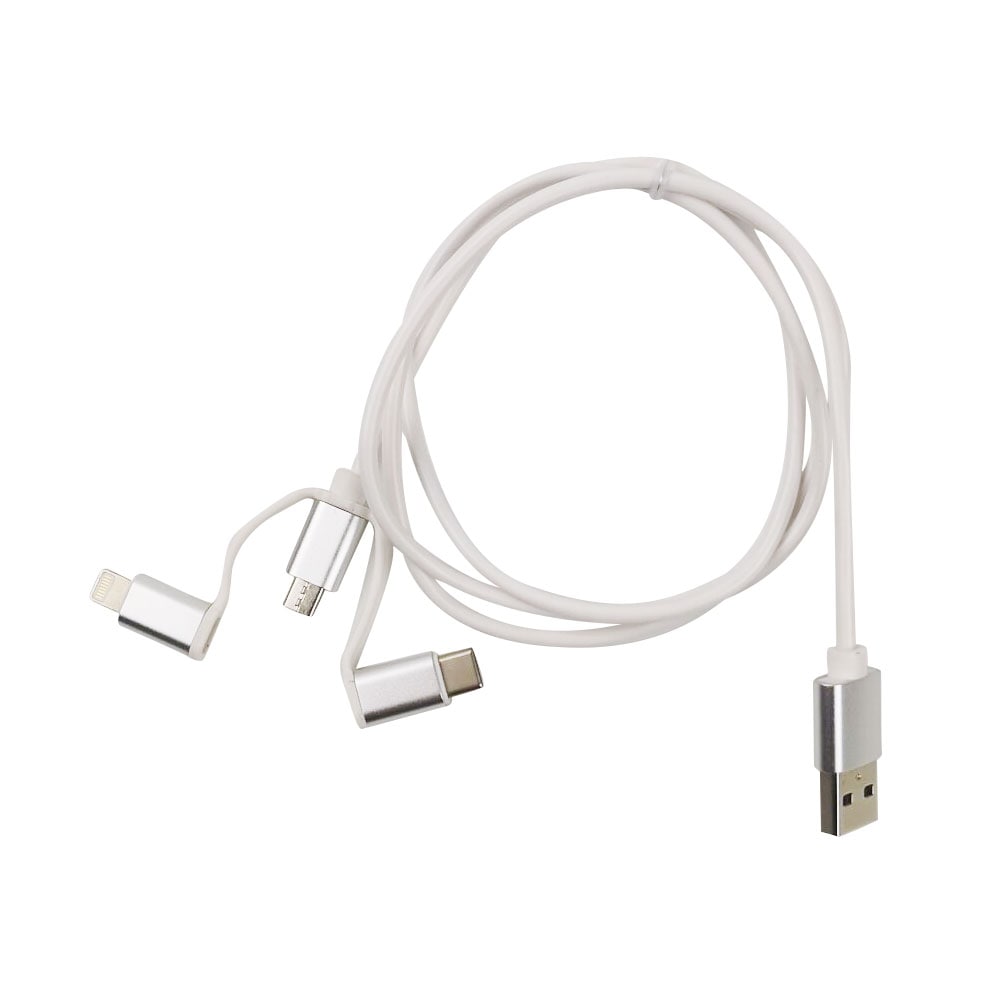 Moba 3i1 USB-kaapeli, USB - MicroUSB, USB-C ja Lightning