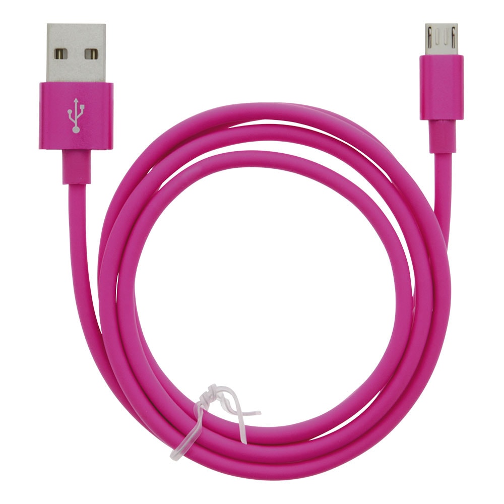 Moba USB-kaapeli USB- MicroUSB 2.4A 1m - Pinkki