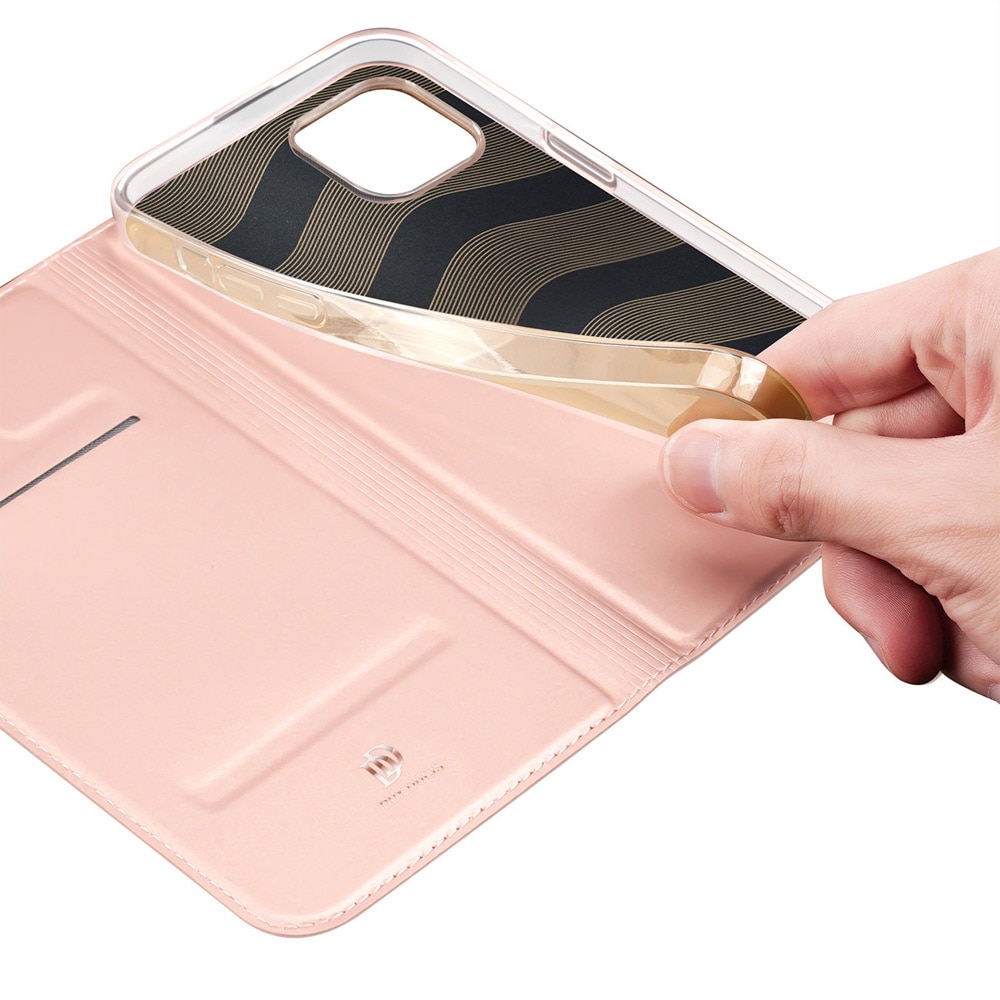 Dux Ducis Skin Pro Läppäkotelo iPhone 15:lle - vaaleanpunainen