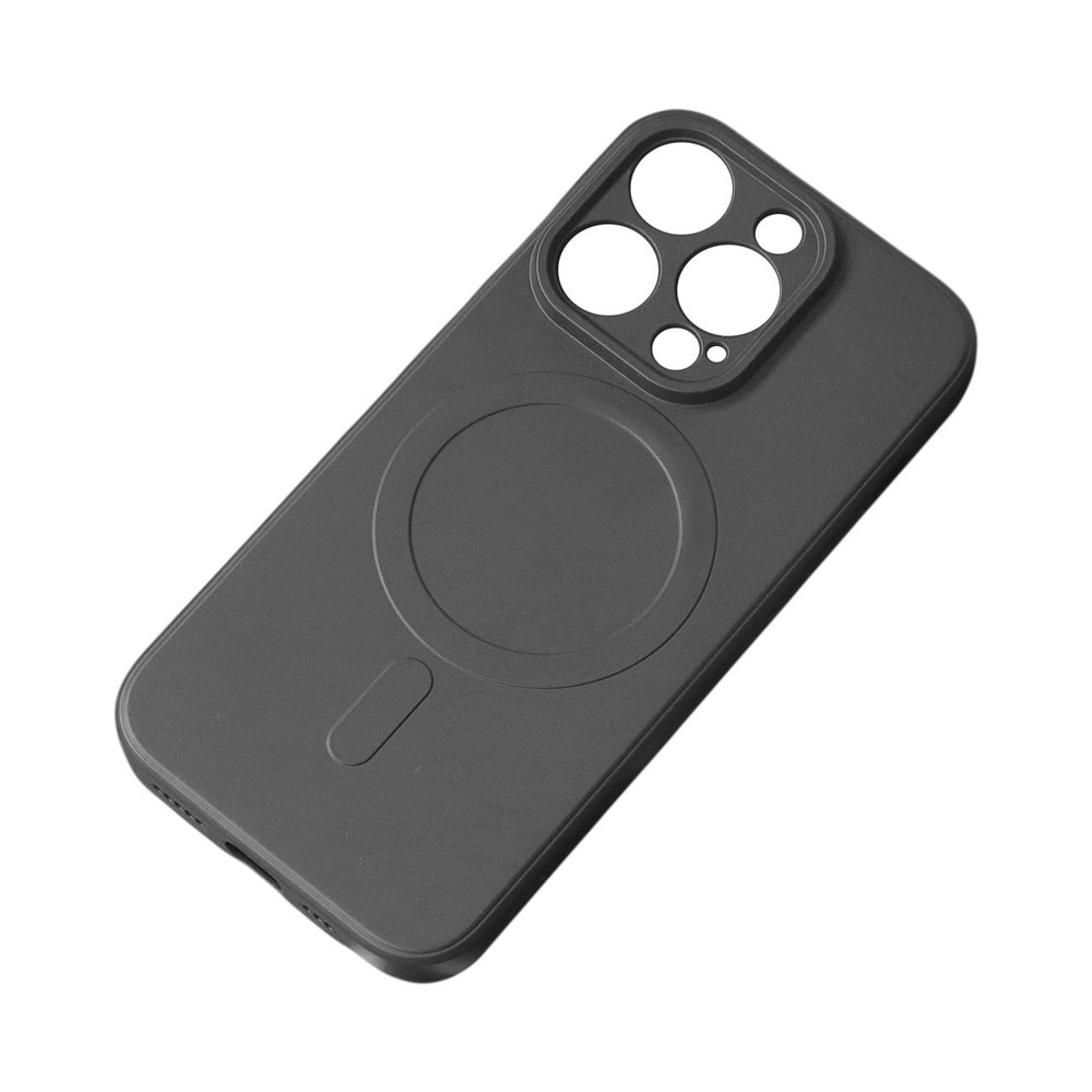 Silikonikotelo Magsafella iPhone 15 Plus -puhelimelle - musta