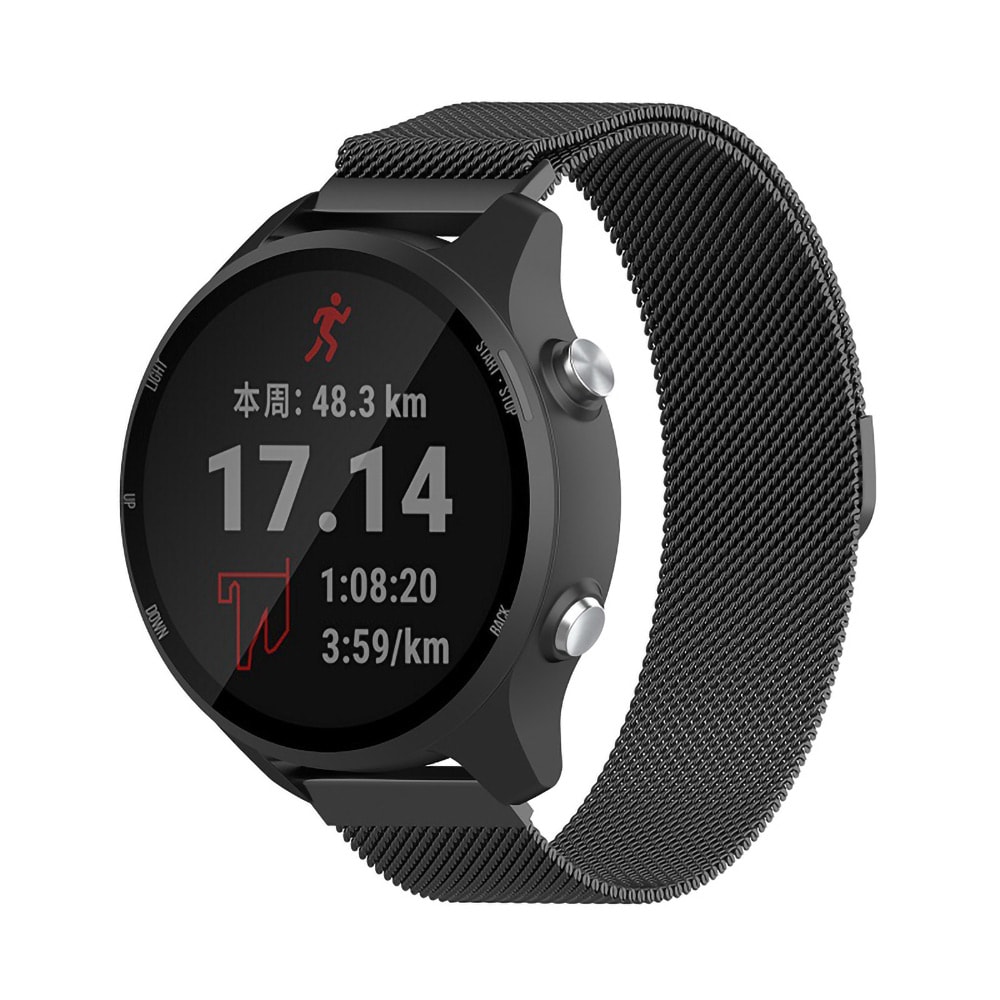 Ranneke Milanese Garmin Forerunner 245 / 245 Music - musta