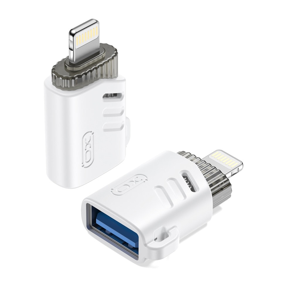 XO USB-sovitin OTG USB - Lightning - Valkoinen