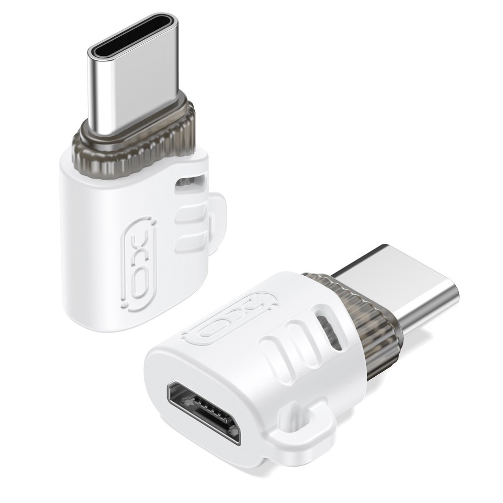 XO USB-adapteri microUSB - USB-C - Valkoinen