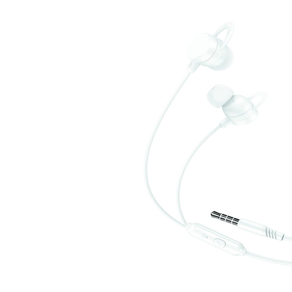 XO In-Ear-kuulokkeet 3,5 mm:n liittimellä ja mikrofonilla - Valkoinen