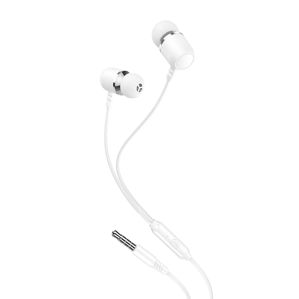 XO In-Ear-kuulokkeet mikrofonilla ja 3,5 mm:n liitännällä - Valkoinen