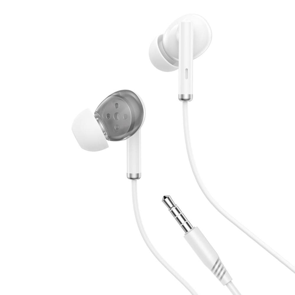 XO In-Ear-kuulokkeet mikrofonilla ja 3,5 mm:n liitännällä - Valkoinen