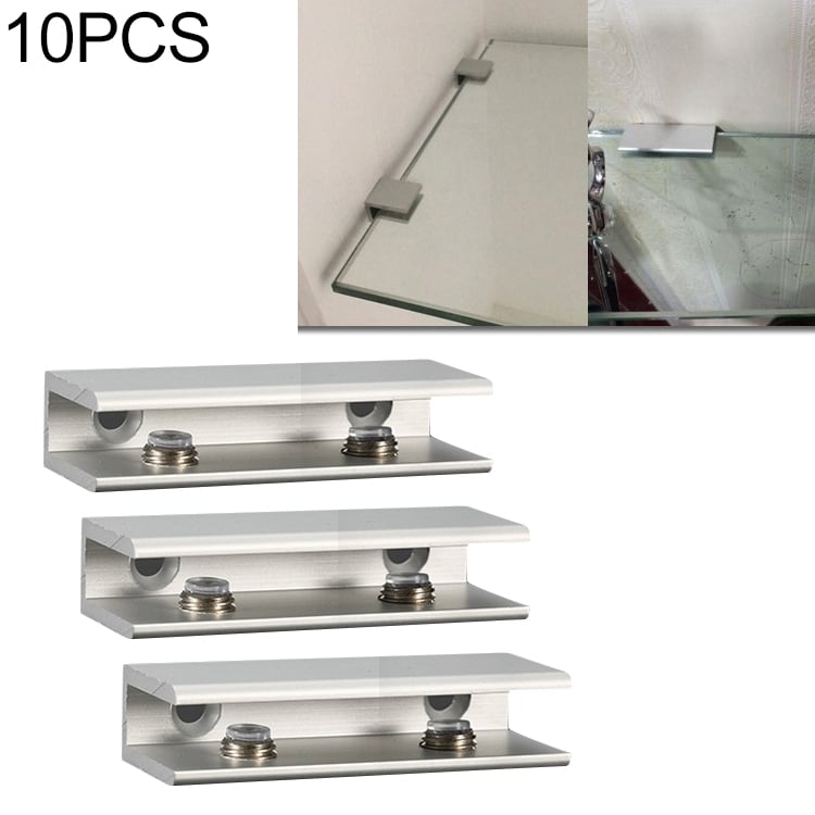 Hyllynkannatin lasihyllylle 8mm 10-pakkaus