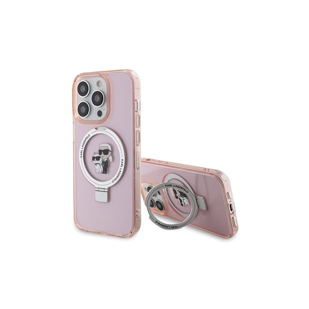 Karl Lagerfeld Mobiilikotelo MagSafella iPhone 15 Pro Maxille - vaaleanpunainen