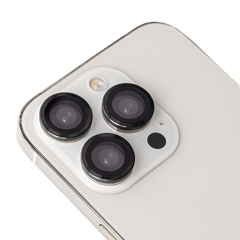 Kameran linssinsuoja iPhone 11 Pro / 11 Pro Max / 12 Pro  - Musta Kehys