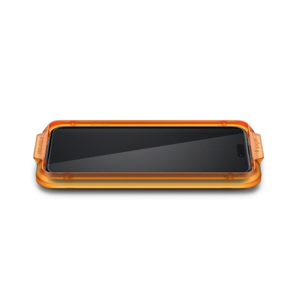 Spigen Alm Glass FC Näytönsuoja iPhone 15 Plus 2-pakkaus - Musta Kehys