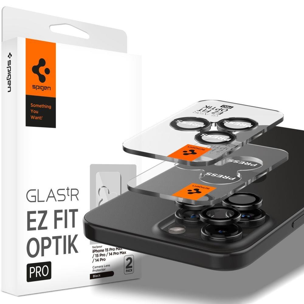 Spigen Glas.TR EZ Fit Kamerasuojus iPhone 15 Pro / 15 Pro Max 2-pakkaus