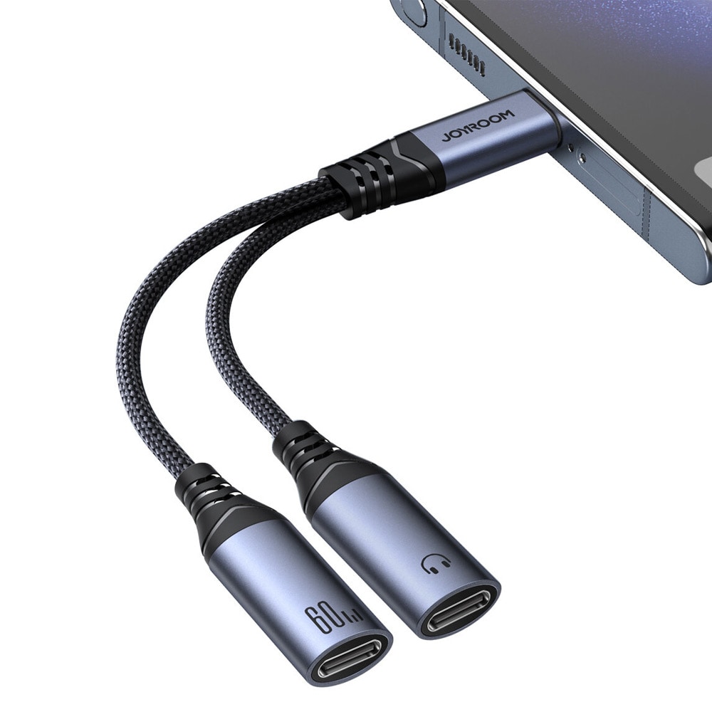 Joyroom USB-sovitin USB-C - 2x USB-C - Lataus ja ääni