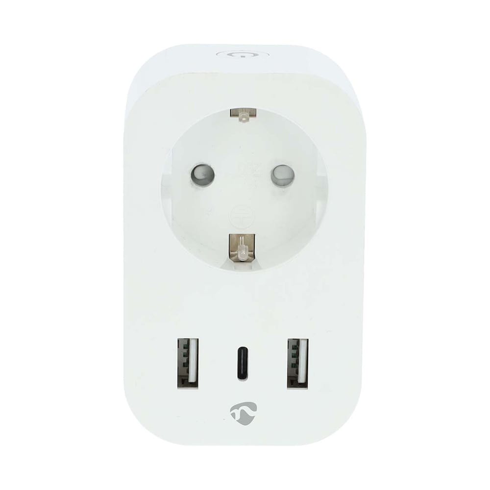 Nedis Smart Plug Wi-Fi-virtapistokkeella ja USB-liitännällä