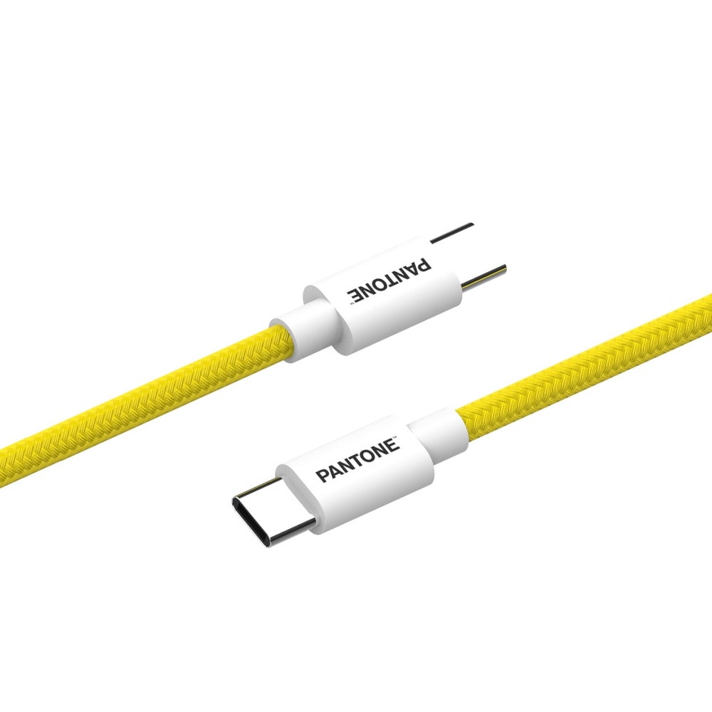 Pantone USB-C-kaapeli 60W 1,5m - Keltainen 102C