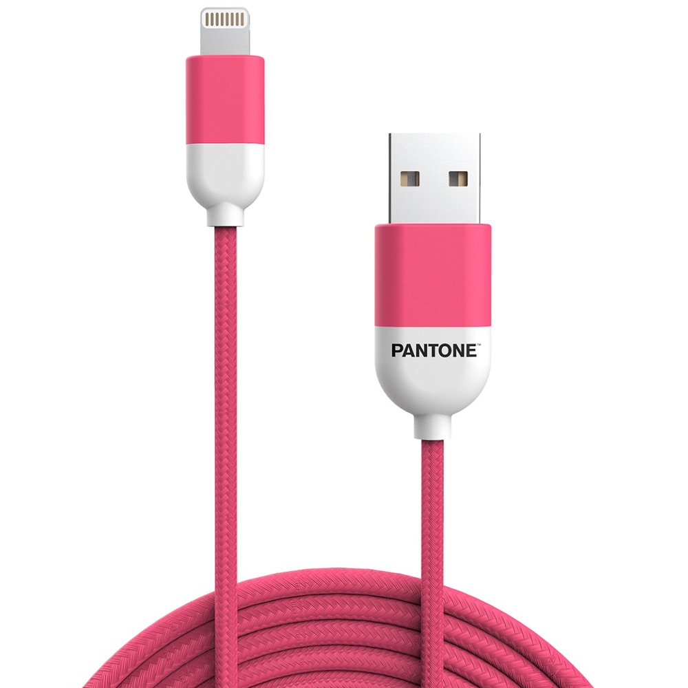 Pantone USB - Lightning-kaapeli MFi 2,4A 1,5m - Pinkki 184C