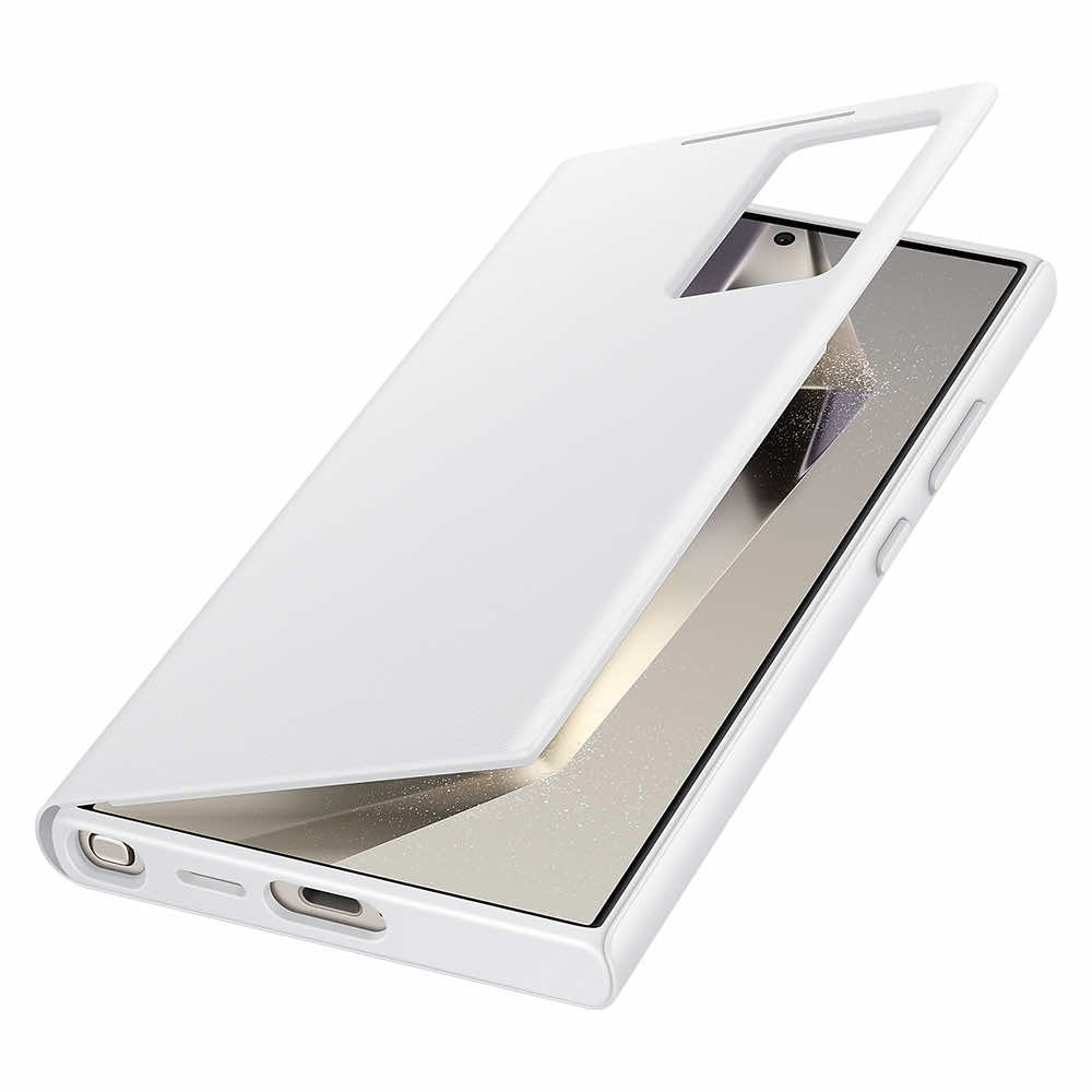 Samsung Smart View Wallet Case Galaxy S24 Ultralle - valkoinen