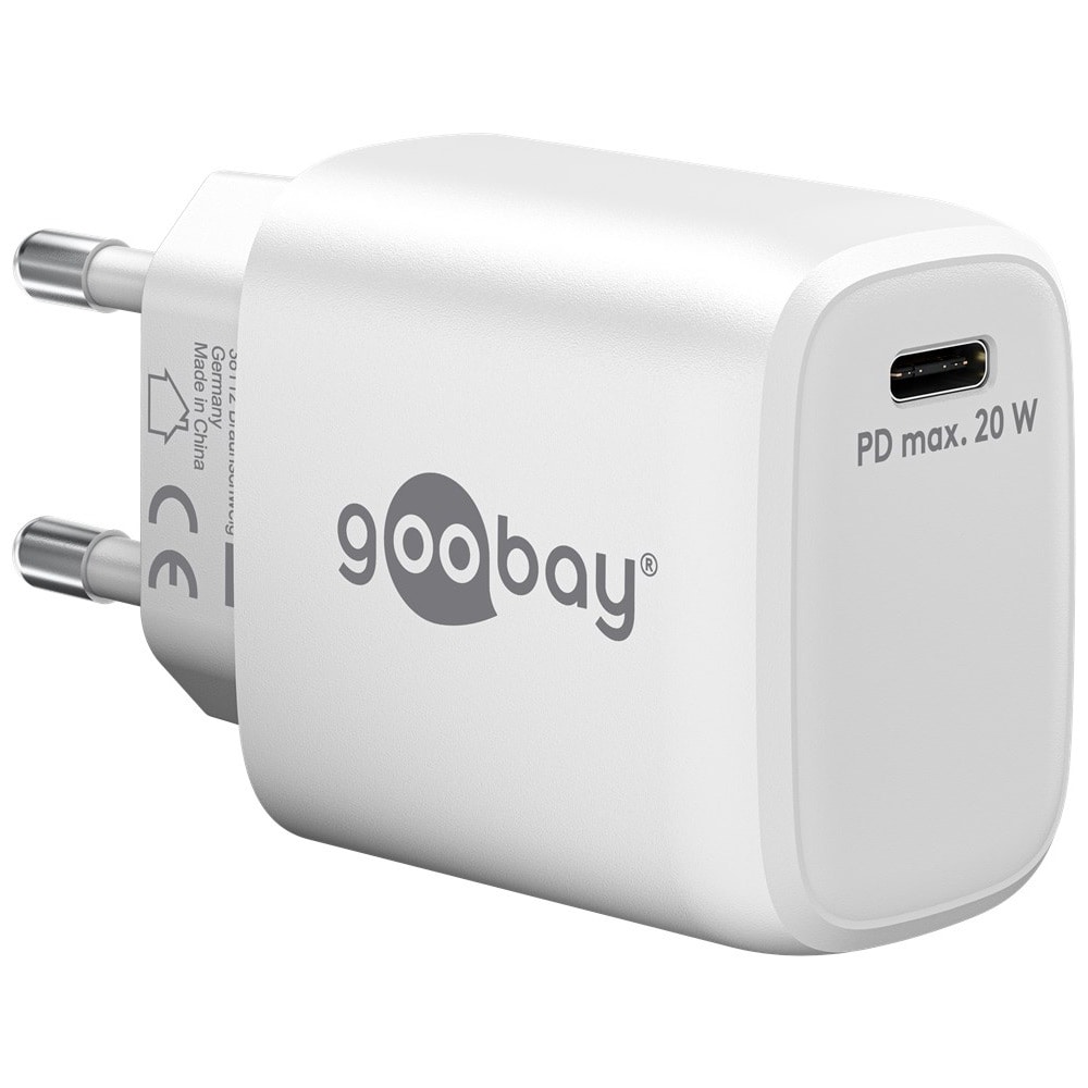 Goobay USB-C Laturi GaN PD 20W - Valkoinen