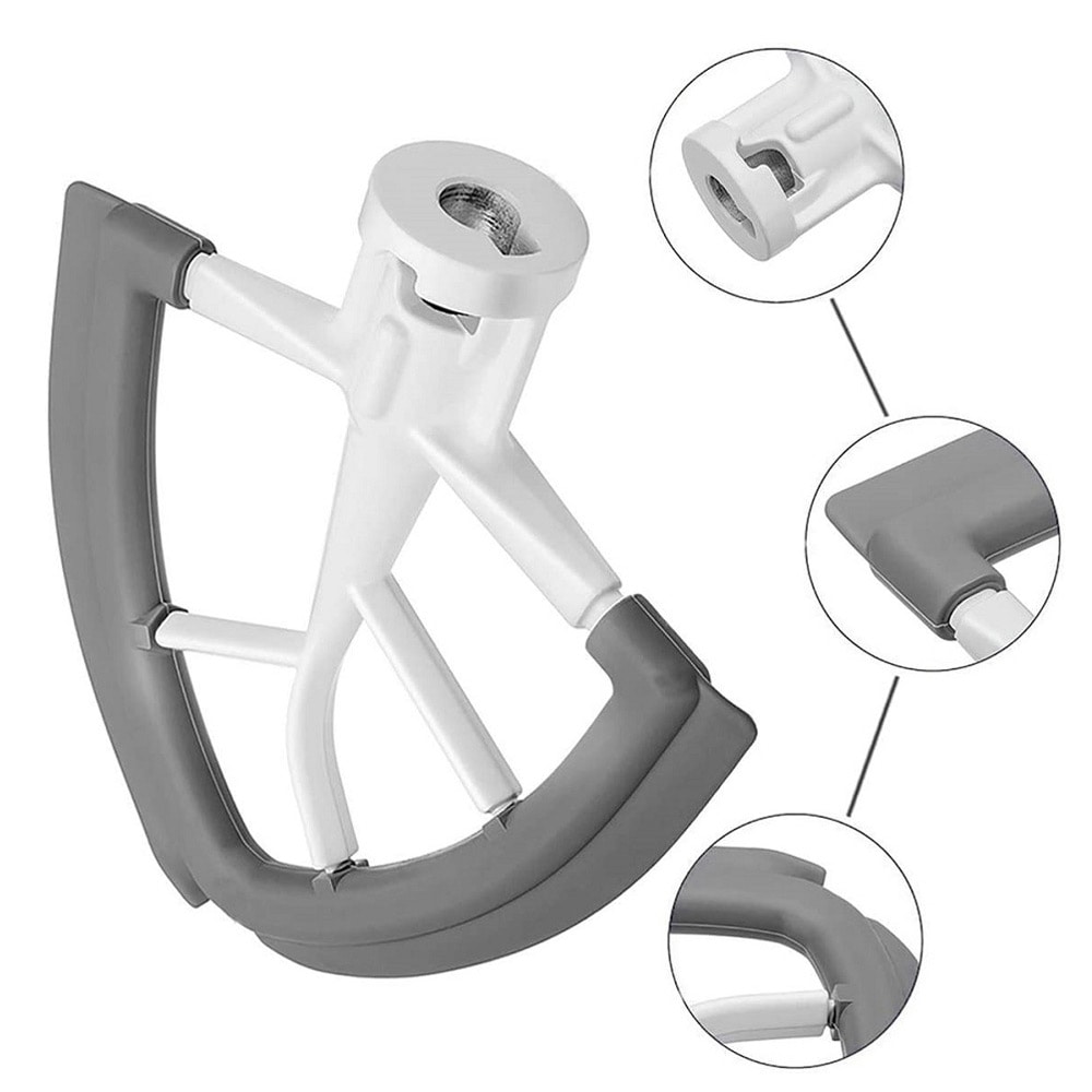 Litteä sekoitin silikonisivuilla Kitchen Aid 4,5-5QT:lle