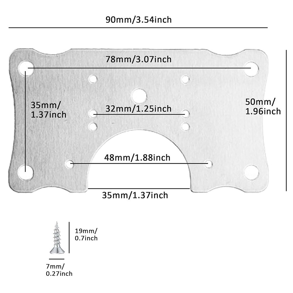 Saranoiden korjauslevy 90x50mm 10 kpl, ruuvit mukana