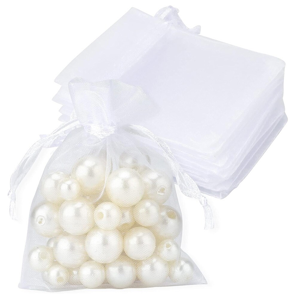 Valkoiset organza-lahjapussit 10x15 cm, 25 kpl – Täydelliset häihin, juhliin ja lahjoihin