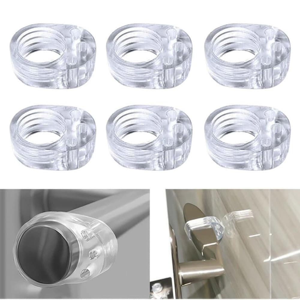 Läpinäkyvät PVC-ovistopparit ovenkahvoihin, 6 kpl