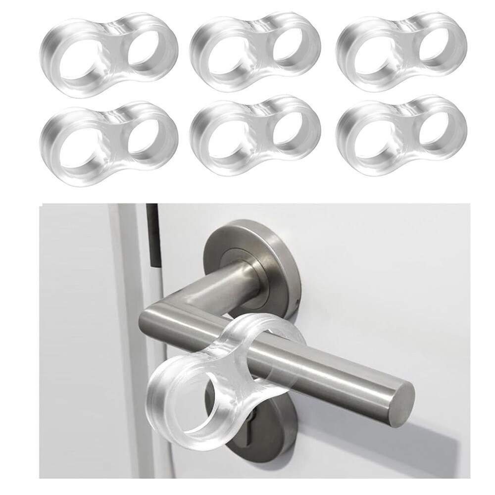 Läpinäkyvät PVC-ovistopparit ovenkahvoihin, 6 kpl