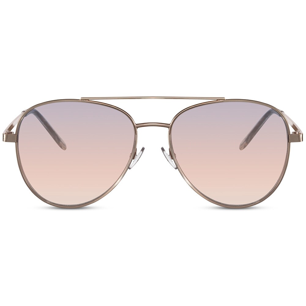 Unisex Aviator-aurinkolasit – Kultainen kehys, liilat linssit, 100 % UV-suoja, kierrätetty materiaali