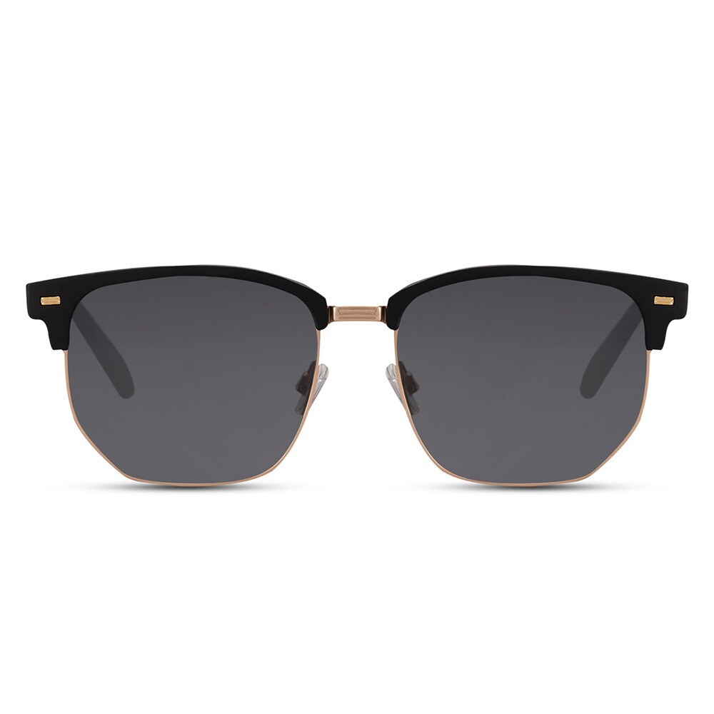 Unisex modernit aurinkolasit – 100 % UV-suoja, musta puolikehys
