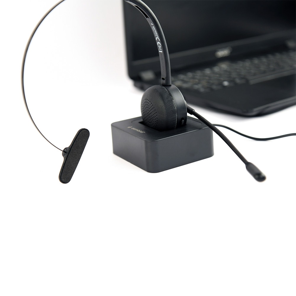Langaton Bluetooth-toimistokuuloke mikrofonilla – yksikorvainen, 12 h akunkesto, handsfree-puhelut