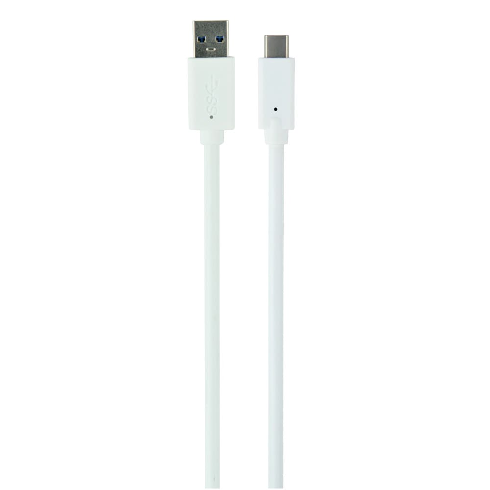 USB – USB-C -kaapeli 1 m, valkoinen – 600 Mt/s tiedonsiirto, kullatut liittimet
