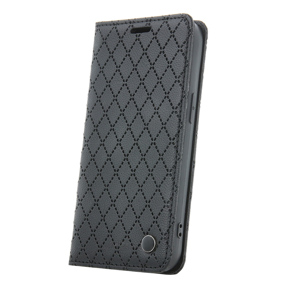 Kotelo jalustalla ja korttilokerolla Samsung Galaxy A55 5G:lle - musta