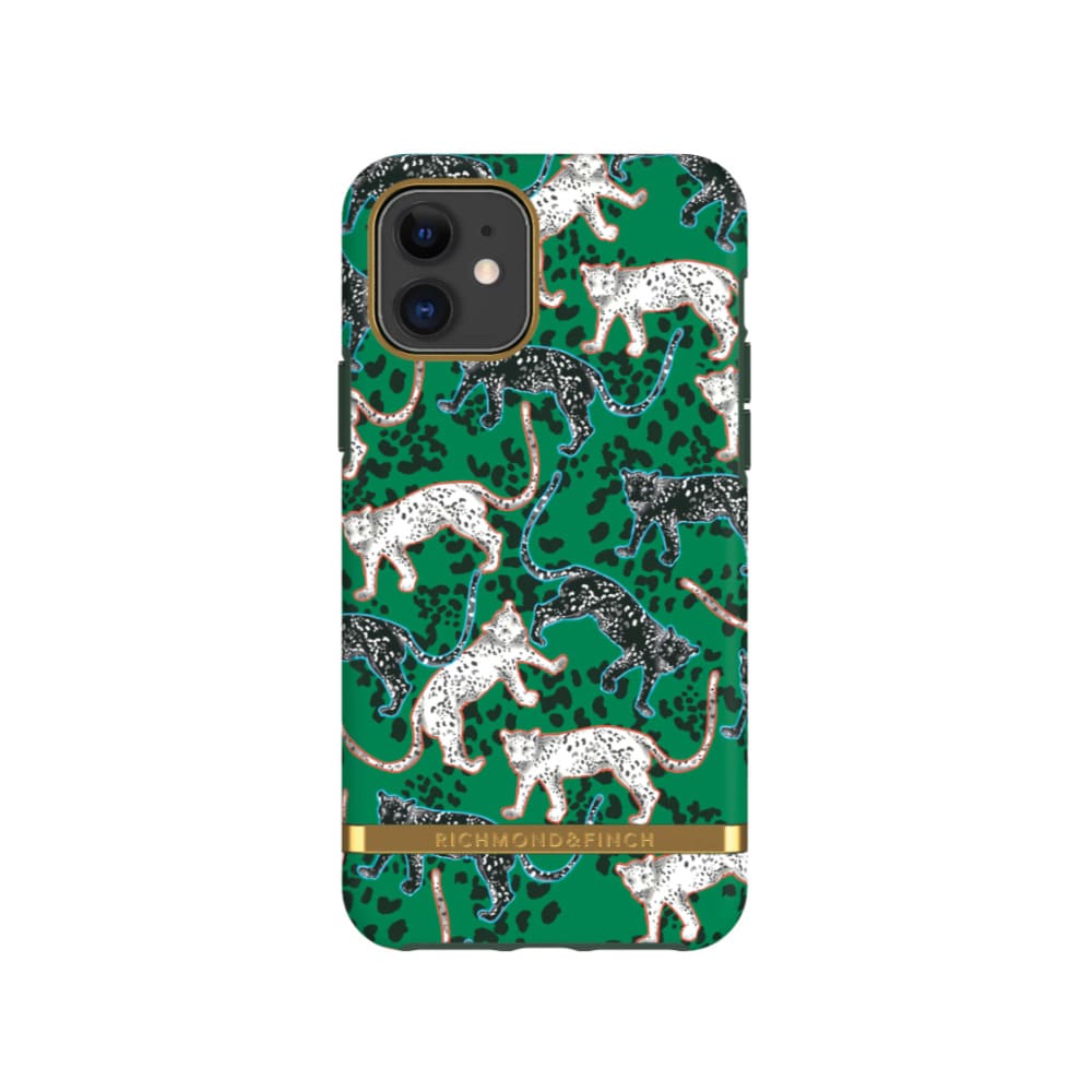 Richmond & Finch takakuori iPhone 11:lle - vihreä leopardi