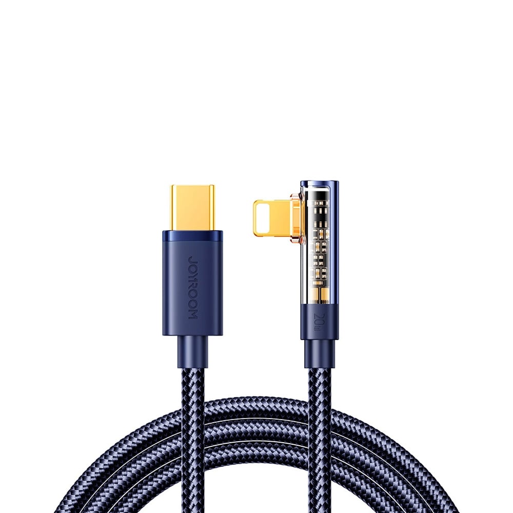 Joyroom USB-kaapeli USB-C ja Lightning kulma kaapeli 20W 1.2m - sininen