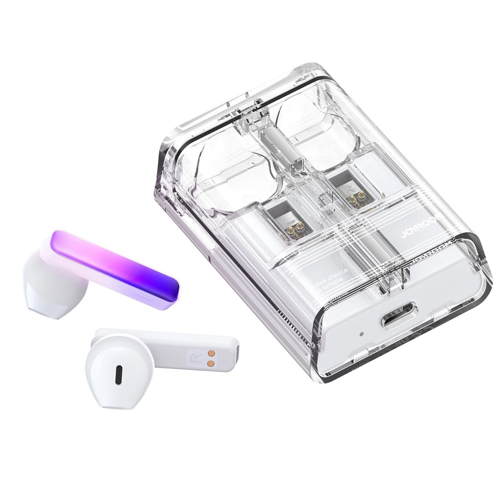 Joyroom IceLens-sarjan langattomat kuulokkeet LEDillä - valkoinen