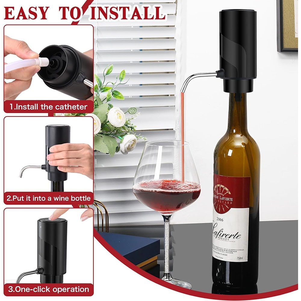 Sähköinen viininilmaaja / automaattinen viininavaaja ilmaustoiminnolla / punaviinin aerator / ladattava viiniannostelija