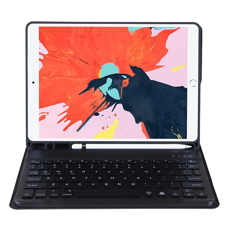 Näppäimistökotelo jalustalla iPad 9.7 / iPad Pro 9.7 / iPad Air 2 / Air (2018 & 2017) - musta