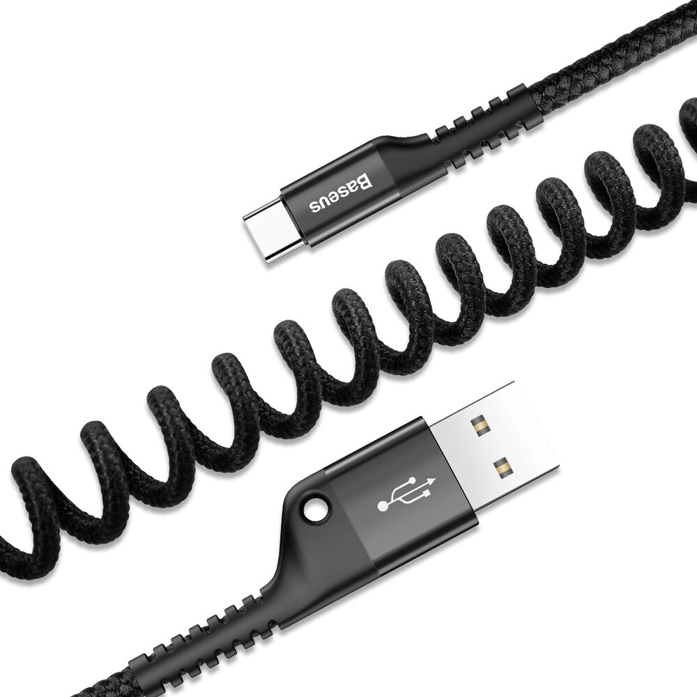 USB-C-USB-C 2A-kaapeli, jossa on jousirakenne - 1 m