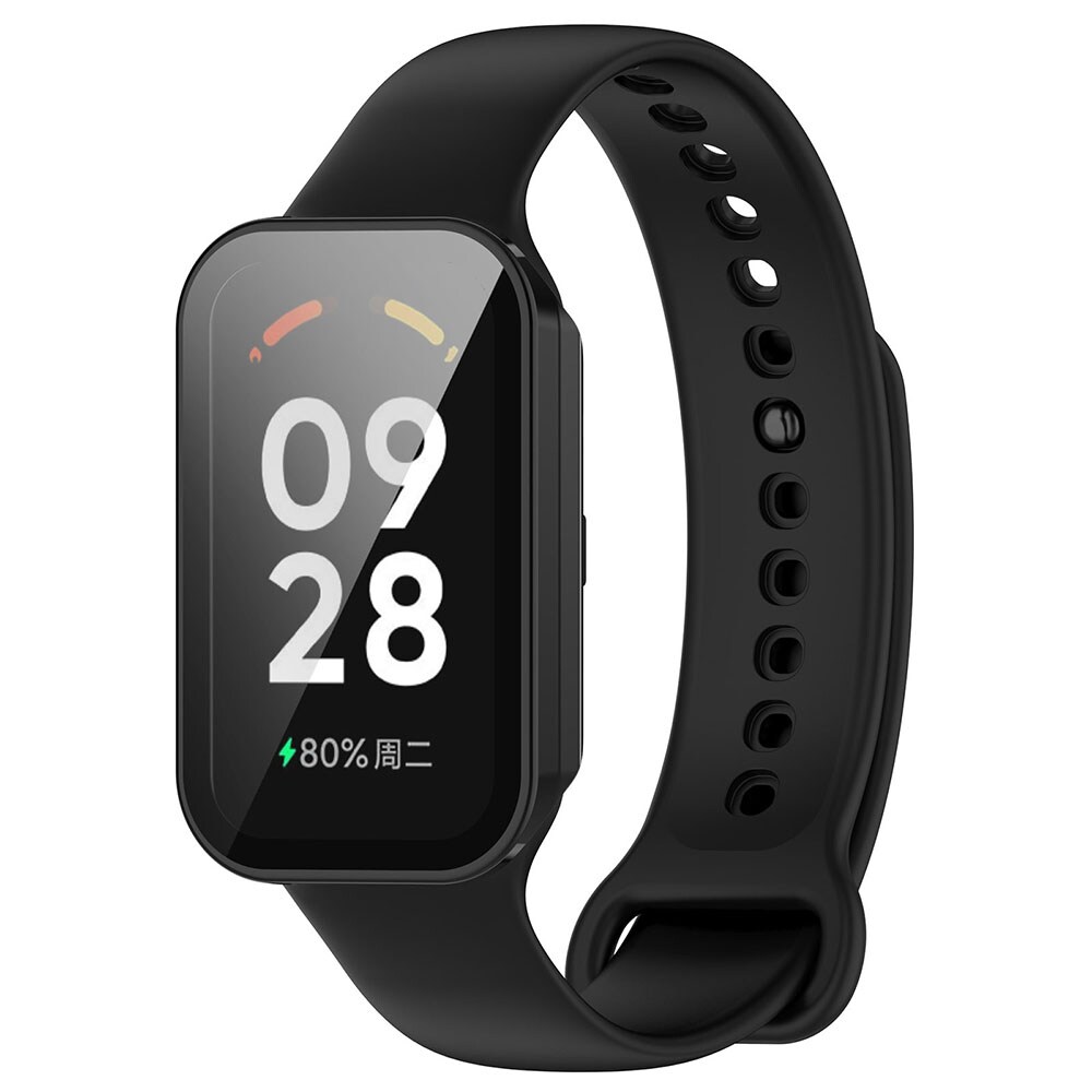 Suojakuori karkaistulla kalvolla Xiaomi Band 8 Active ja Redmi Band 2 - musta