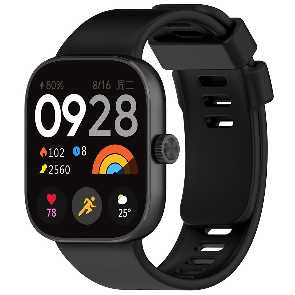 Silikoniranneke Xiaomi Redmi Watch 4:lle - musta