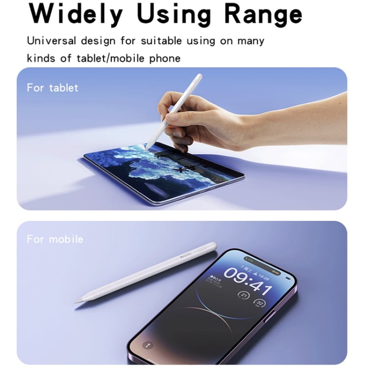 Magetic Universal Stylus -kynä pitkällä akun kestolla - Valkoinen