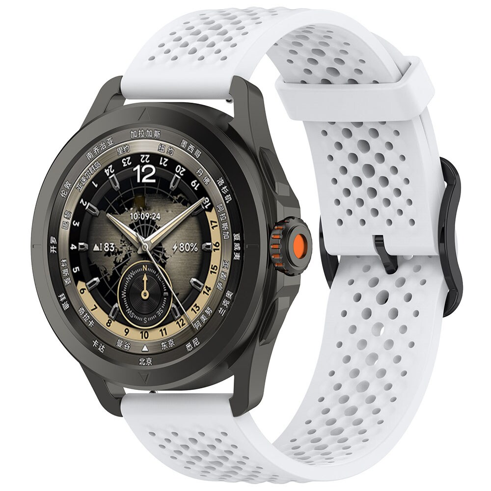 Silikoniranneke 22mm Xiaomi S4 Sportille - Valkoinen