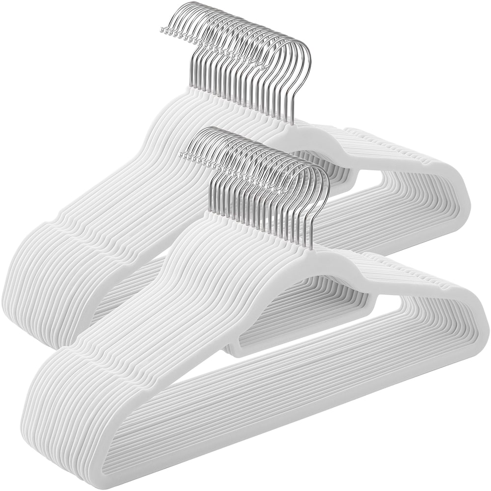 Samettiset ripustimet ja 360° kääntyvä koukku - 50-pack - 50-pack