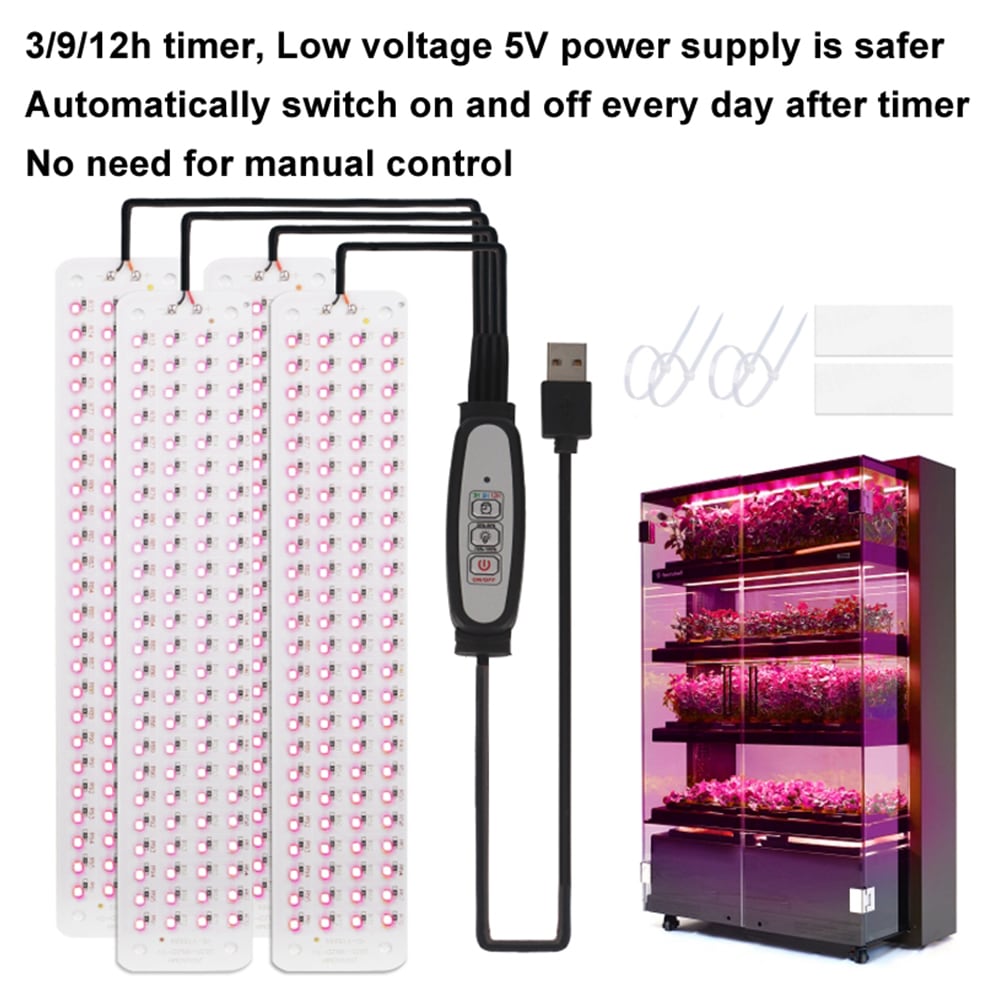 LED-kasvivalaisin, jossa on 1 paneeli ja 4-portainen himmennin