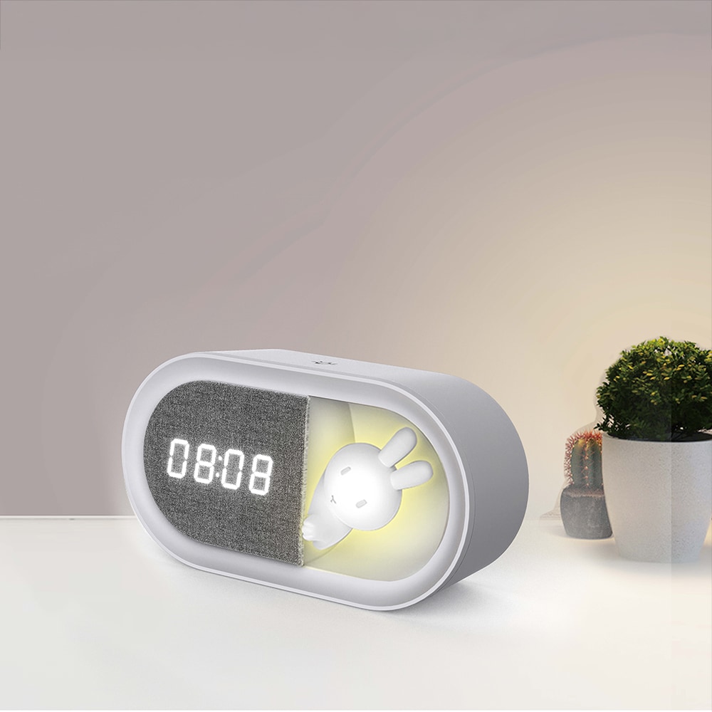 Forverer LED herätyskello yövalolla - pupu/valkoinen