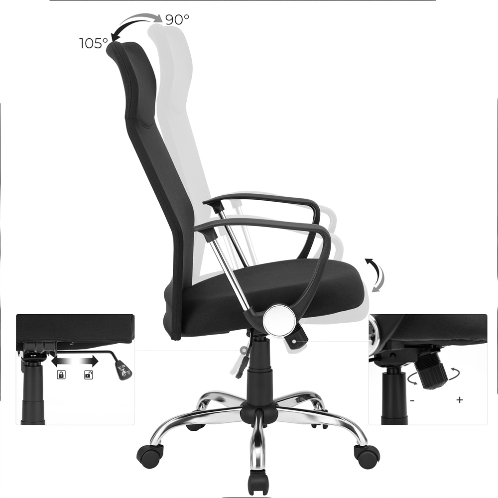 Ergonominen työtuoli säädettävällä niskatuella ja verkkoselkänojalla - Harmaa